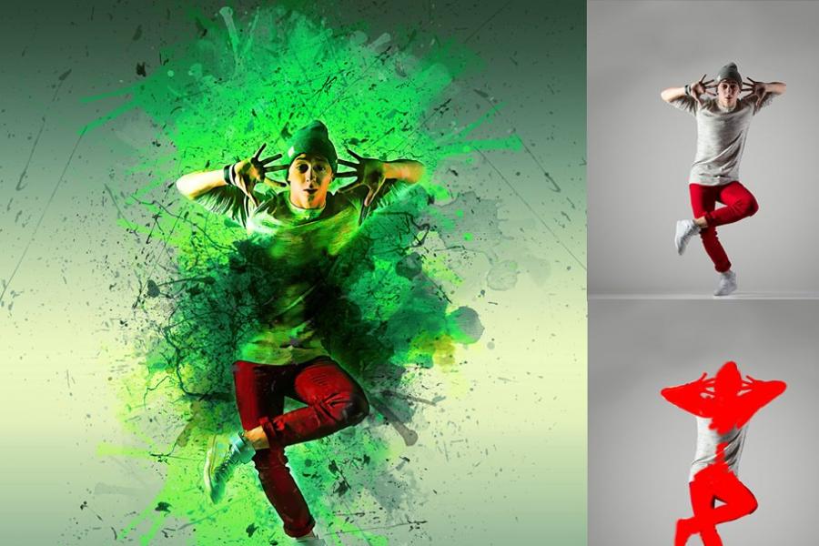 一款泼溅墨水艺术风格效果的PS动作插图(8)