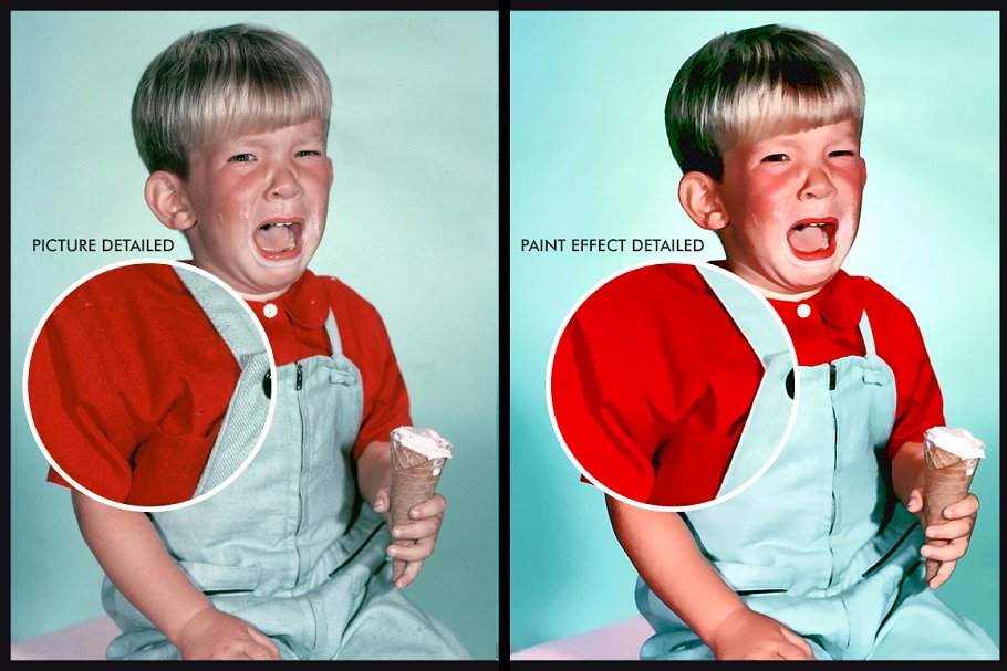 复刻旧时代杂志和电影海报印刷效果PS动作 Retro Paint-Act – PS Action + Kit插图(7)