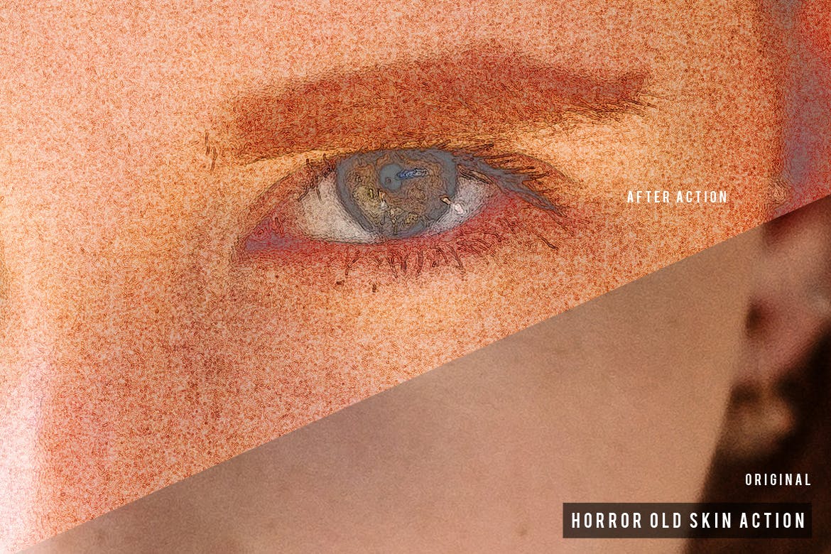 时装秀模特创意肤色彩妆特效素材库精选PS动作 Horror Old Skin Art Action插图(1)