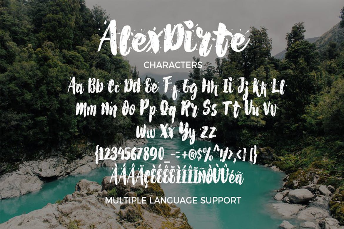斑点脏纹理英文粗体笔刷艺术字体 Alexdirte Brush Font插图(7)