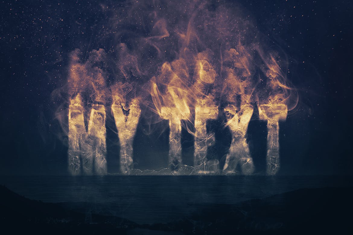 大气烟雾萦绕字体特效PSD分层模板 Smoke Logo Text Effect插图(4)