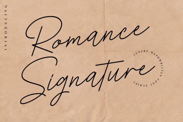 浪漫主义风格女性钢笔签名英文字体素材库精选 Romance Signature – Beauty Signature Font