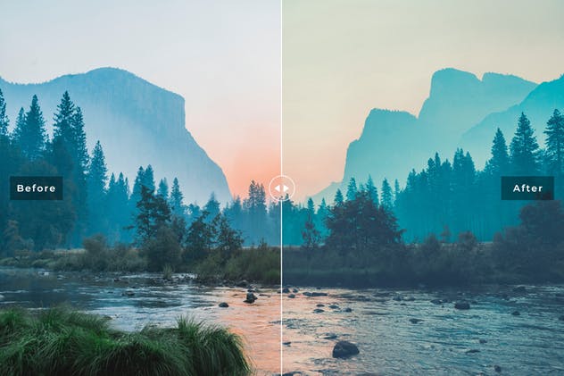 风光景色照片后期处理调色效果PS动作 Landscape Photoshop Actions插图(1)