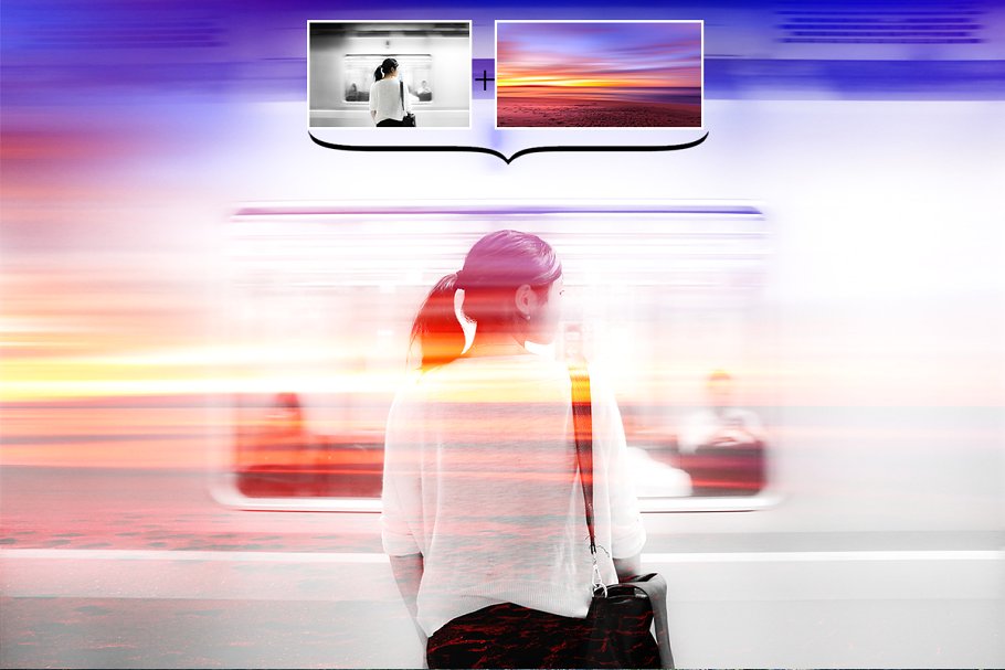 经典双重曝光照片效果处理PS动作 Multiple Exposure插图(3)