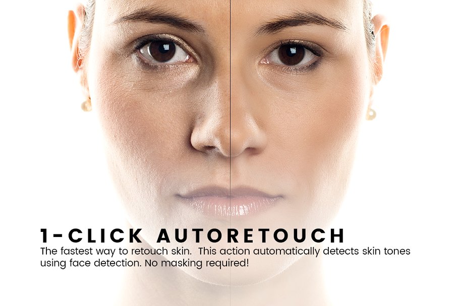 快速给美女皮肤磨皮美颜PS动作 Frequency Separation PS Actions插图(1)