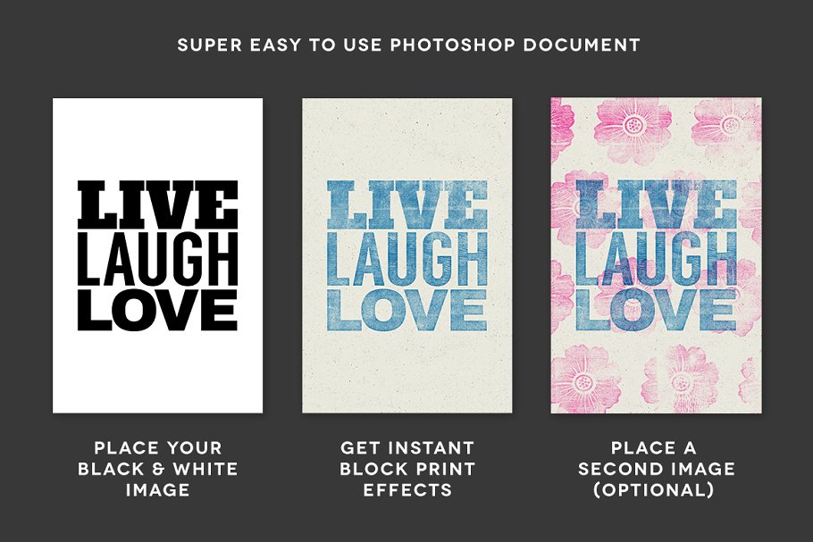 木版印刷图层样式设计工具包 WoodBlock Printing Press Kit插图(1)