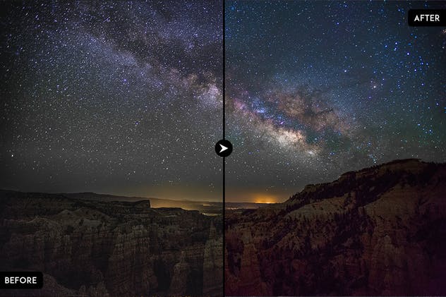 20款天文星空摄影调色滤镜LR预设 20 Astro Photography Lightroom Presets插图(5)