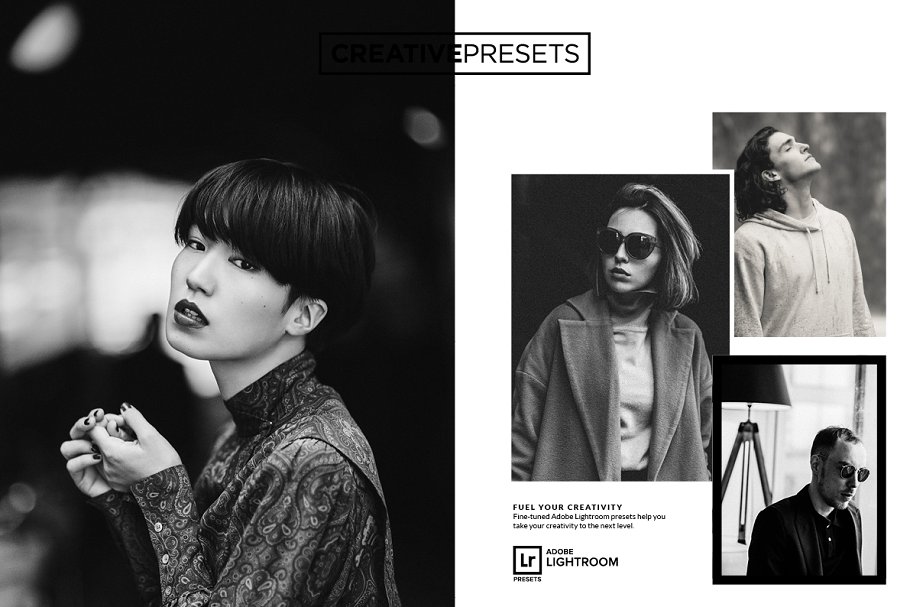 复古怀旧风格黑白照片调色滤镜LR预设 Vintage B&W Film Lightroom Presets插图(1)