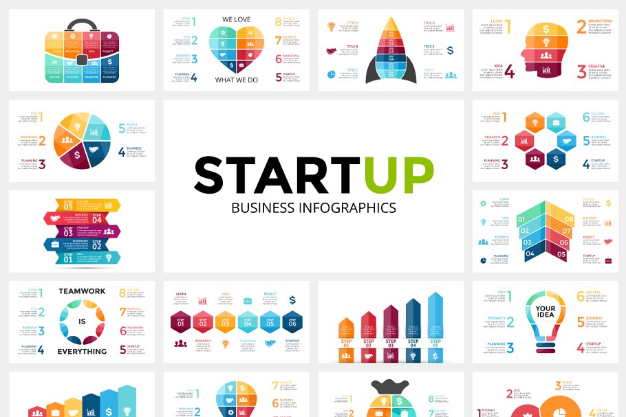 信息图形演示幻灯片模板 STARTUP – Free Updates插图