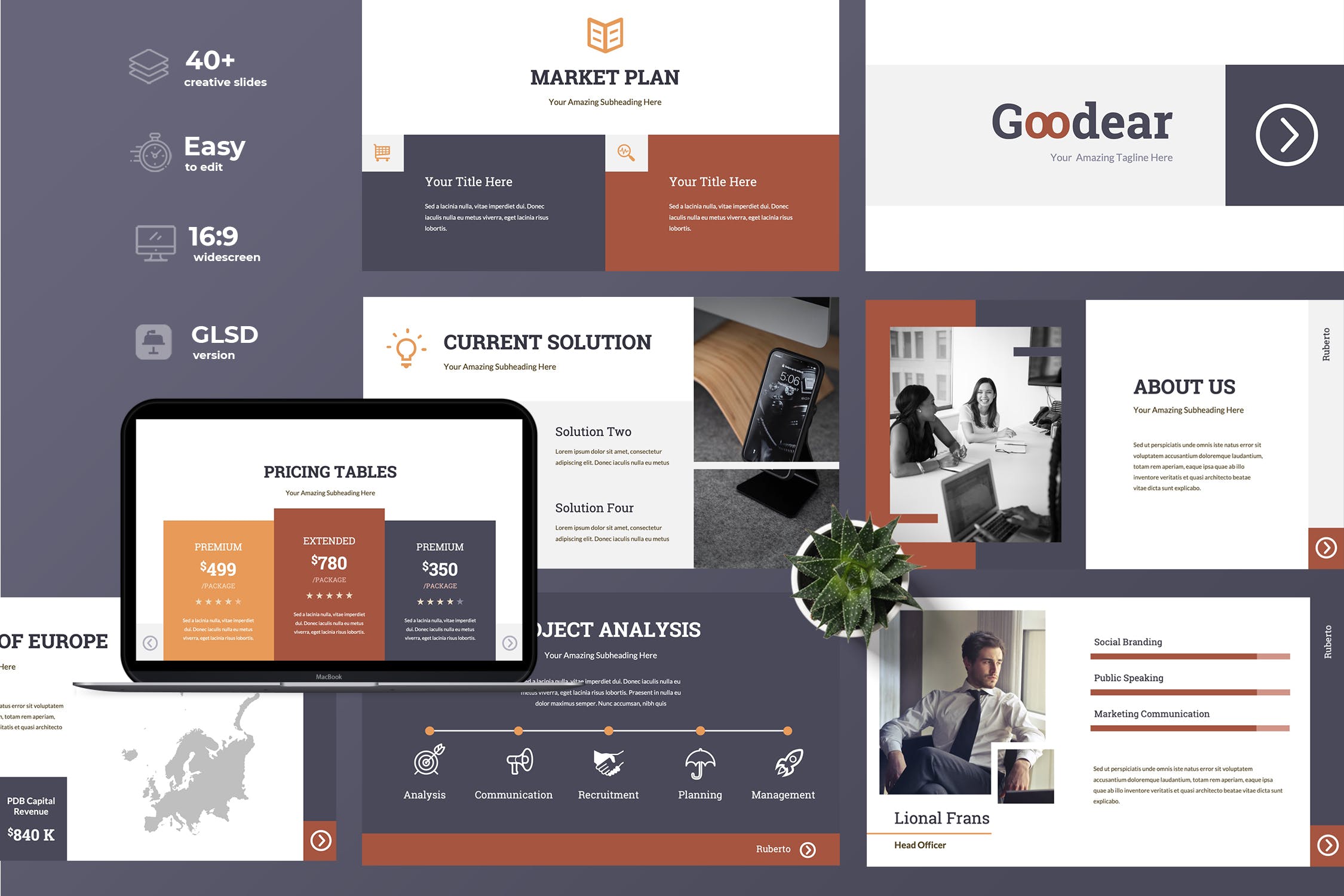 企业校园招聘宣讲会谷歌幻灯片设计模板 Goodear – Business Googleslides Presentation插图