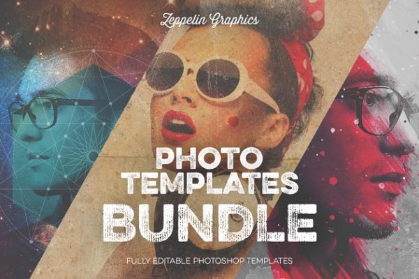 复古嬉皮文化艺术模板 Vintage Hipster Art Templates Bundle