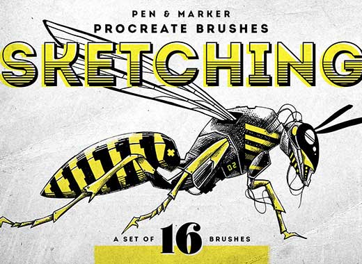 16个手工绘画笔刷下载 Sketching Procreate brushes [brush For iOS]