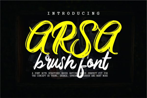 印刷排版设计英文笔刷书法字体下载 Arsa – Brush Font