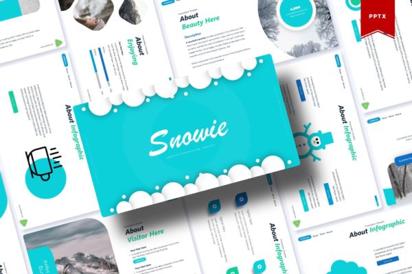 冬季元素排版风格素材库精选PPT模板 Snowie | Powerpoint Template