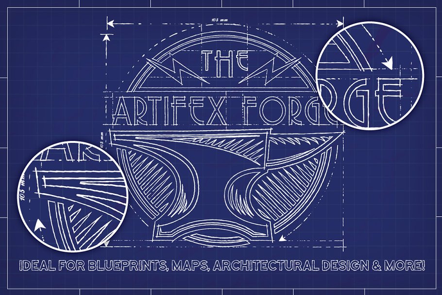 技术设计图线条笔画AI笔刷 Technical Drawing Brushes插图(1)