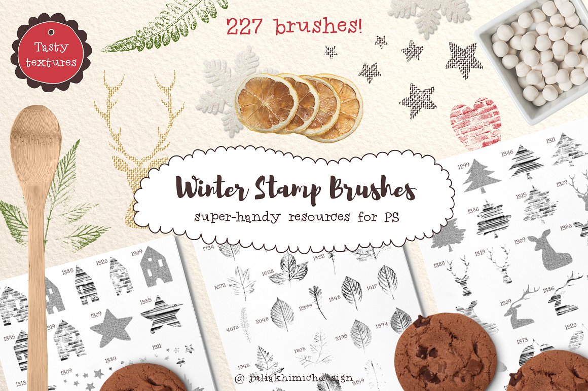 美丽的自然动植物类PS纹理笔刷打包下载[abr]插图