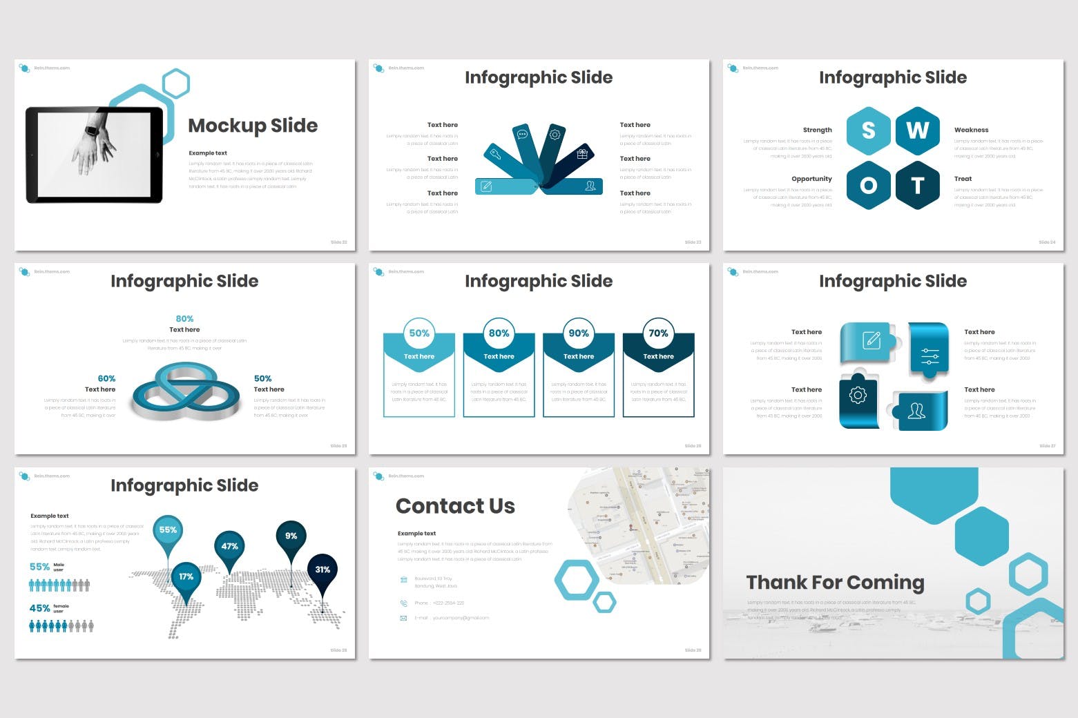 科技公司业务介绍谷歌幻灯片模板 Rein – Google Slides Template插图(4)