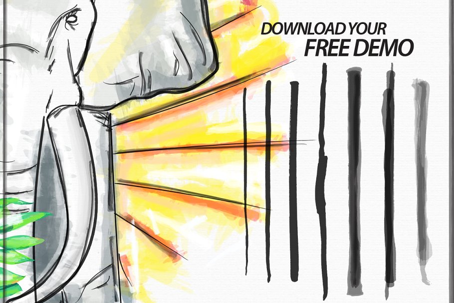 300+模拟各类画笔笔画AI笔刷 300+ Illustrator Brushes插图(9)