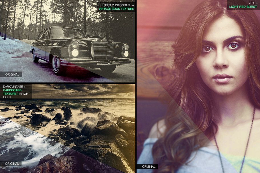 25款复古纹理特效及漏光光效PS动作效果分享插图(3)