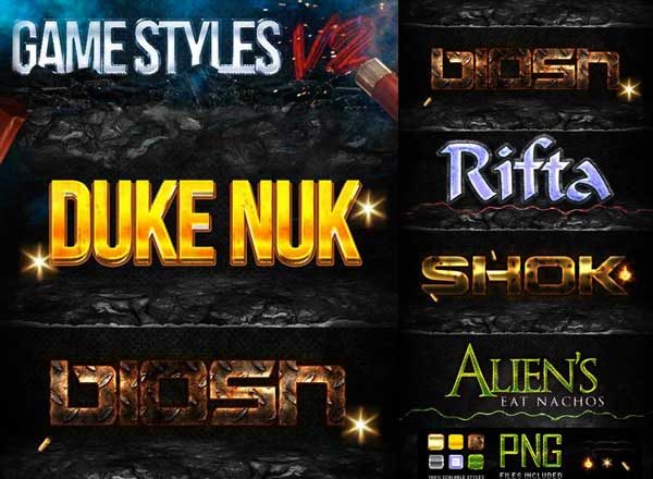 酷炫游戏风格的photoshop图层样式下载[PSD]