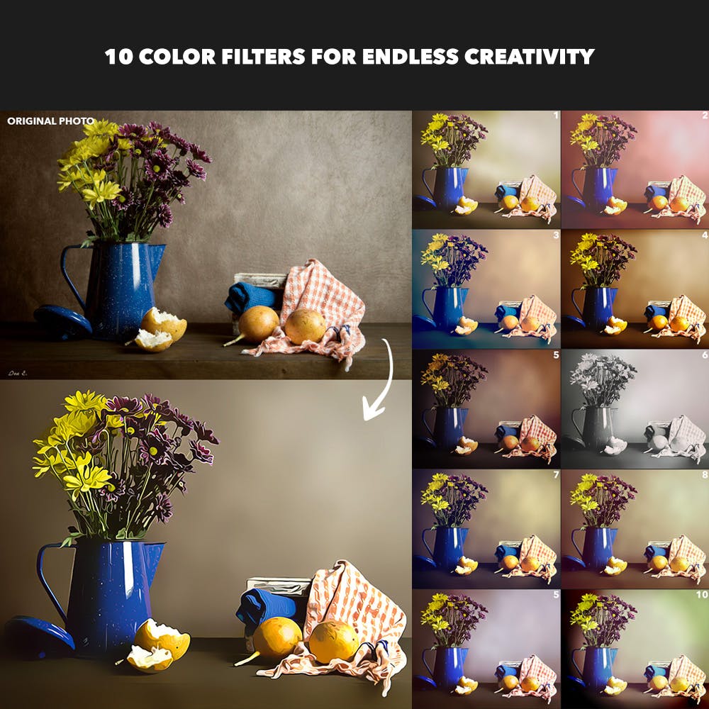 一键转油画效果PS动作 Smart Painting Effect for Photoshop插图(2)