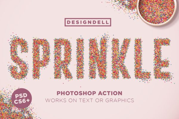 彩色糖果颗粒感字体特效PS动作 Sprinkle Photoshop Action