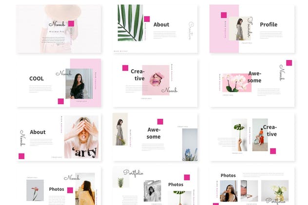 女性品牌文案策划Google Slide幻灯片素材 Nomb – Google Slide Template插图(1)