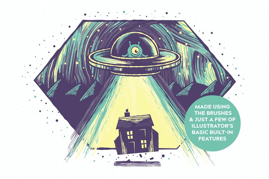 多彩混合油漆AI笔刷 Multi-color, Mixed Paint Brushes插图(1)