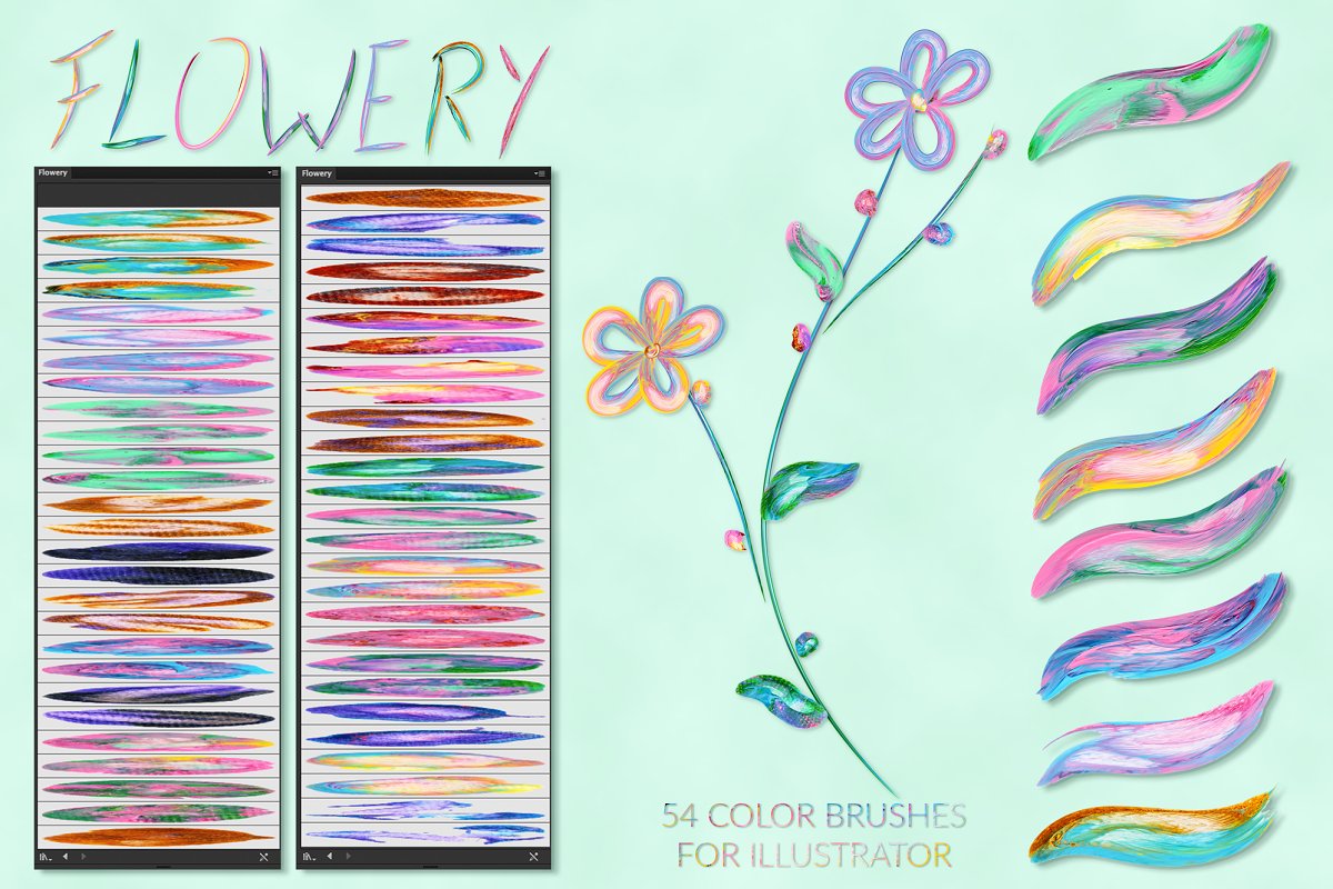 插画家的数字绘画艺术绚丽多彩画笔插图