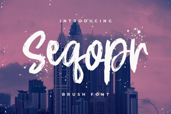 Logo/印刷设计英文笔刷字体素材库精选 Seqopr – The Brush Font