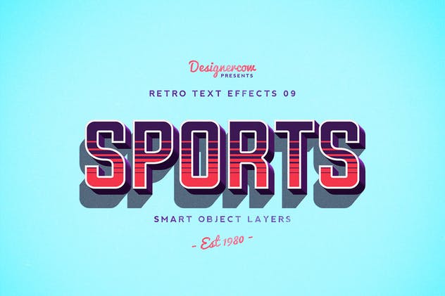 10款复古文本标题3D立体效果PS图层样式 Retro Text Effects V01插图(1)