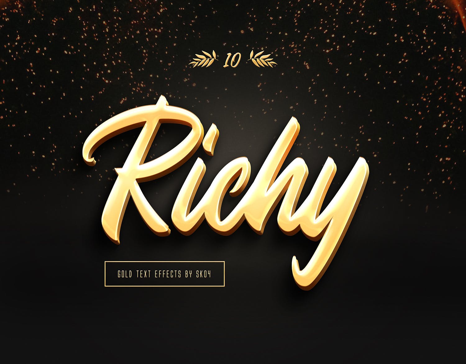 3D金色金属文本文字特效PSD分层模板 3D Gold Text Effects – 10 PSD插图(9)