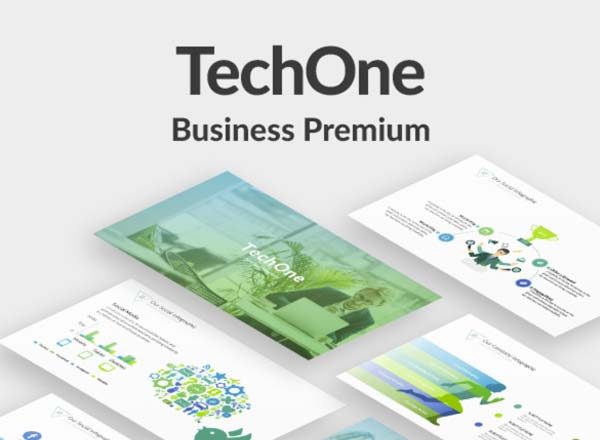 素材库下午茶：典型的绿色科技公司项目PPT模版下载[pptx]