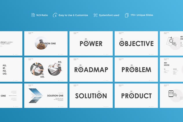 简约设计风格企业宣传介绍PPT幻灯片模板 Flow Powerpoint Template插图(4)