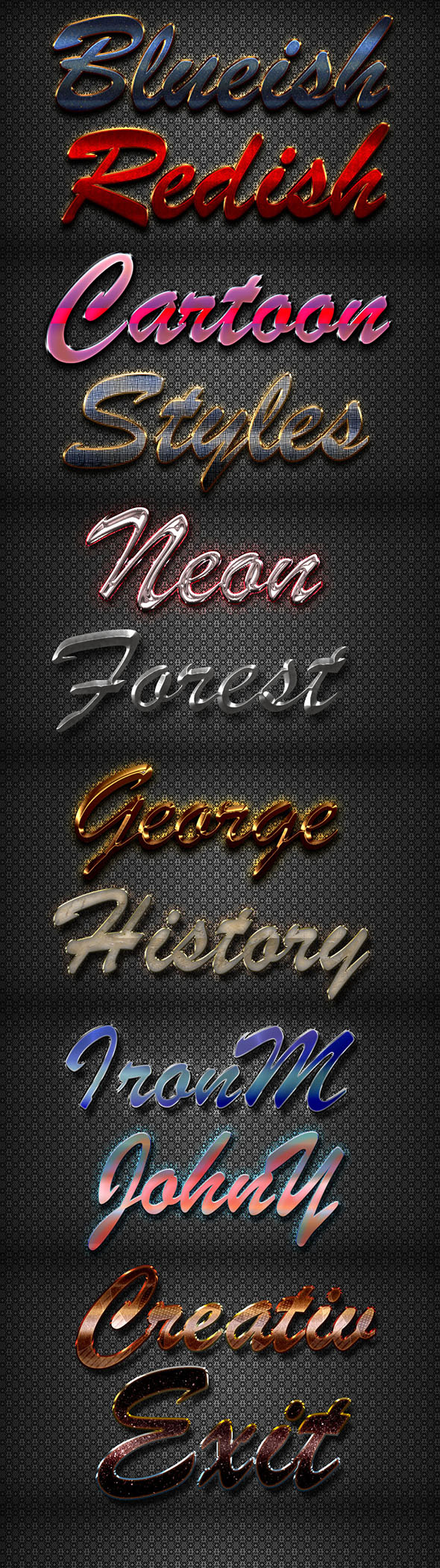 10款3D质感字体的Photoshop图层样式下载[psd]插图