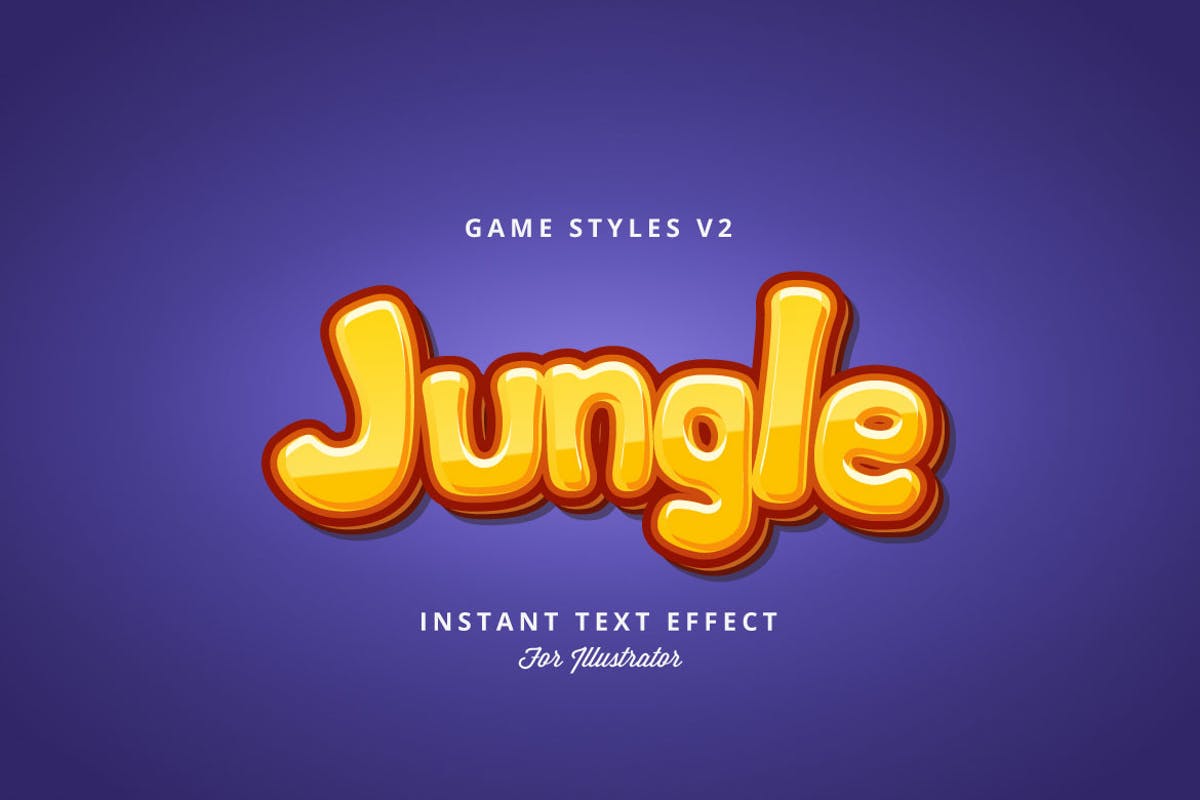 创意游戏字体设计特效AI图层样式v2 Game Styles for Illustrator V2插图