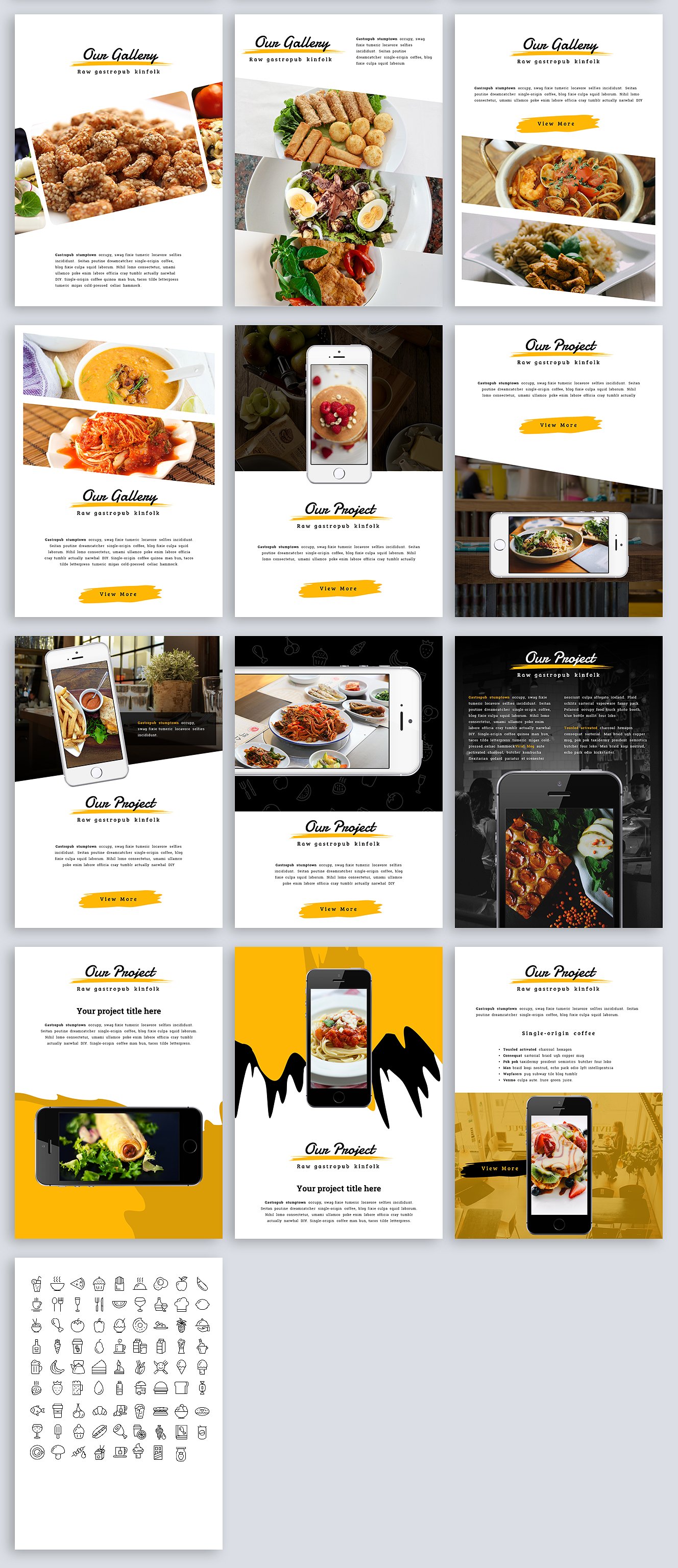 80+页餐饮类幻A4大小灯片模板下载A4 Piquant Powerpoint Template[pptx]插图(7)