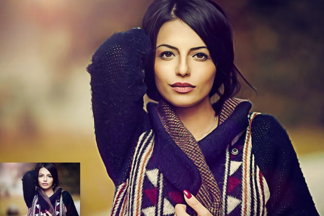 人像摄影转油画绘画艺术效果Photoshop动作 Oil Painting Photoshop Actions插图(4)