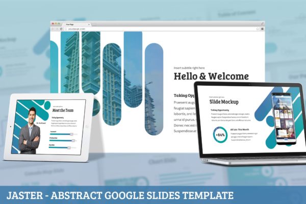 抽象几何渐变色彩主题谷歌幻灯片模板 Jaster – Abstract Google Slides Template