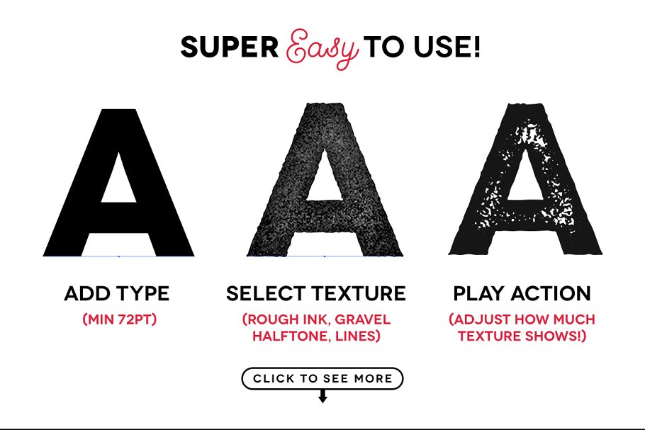 活版印刷凸版印刷效果AI动作 VectorPress: Illustrator Letterpress插图(1)