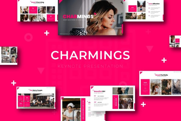 妇女/家庭/女性团队主题素材库精选Keynote模板设计模板 Charmings – Keynote Template
