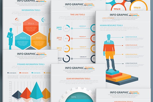 数据演示信息图标元素设计模板 17 Pages Info Graphic Elements Design插图(2)