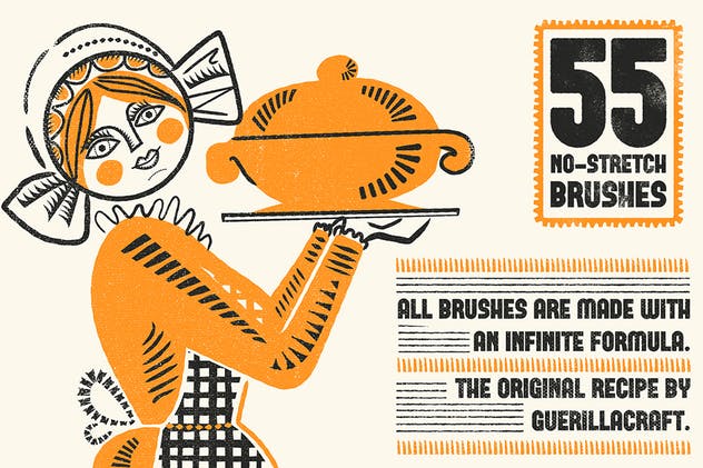 复古木刻印刷绘画风格AI笔刷 Cookbook for Woodcuts – brushes and patterns插图(2)