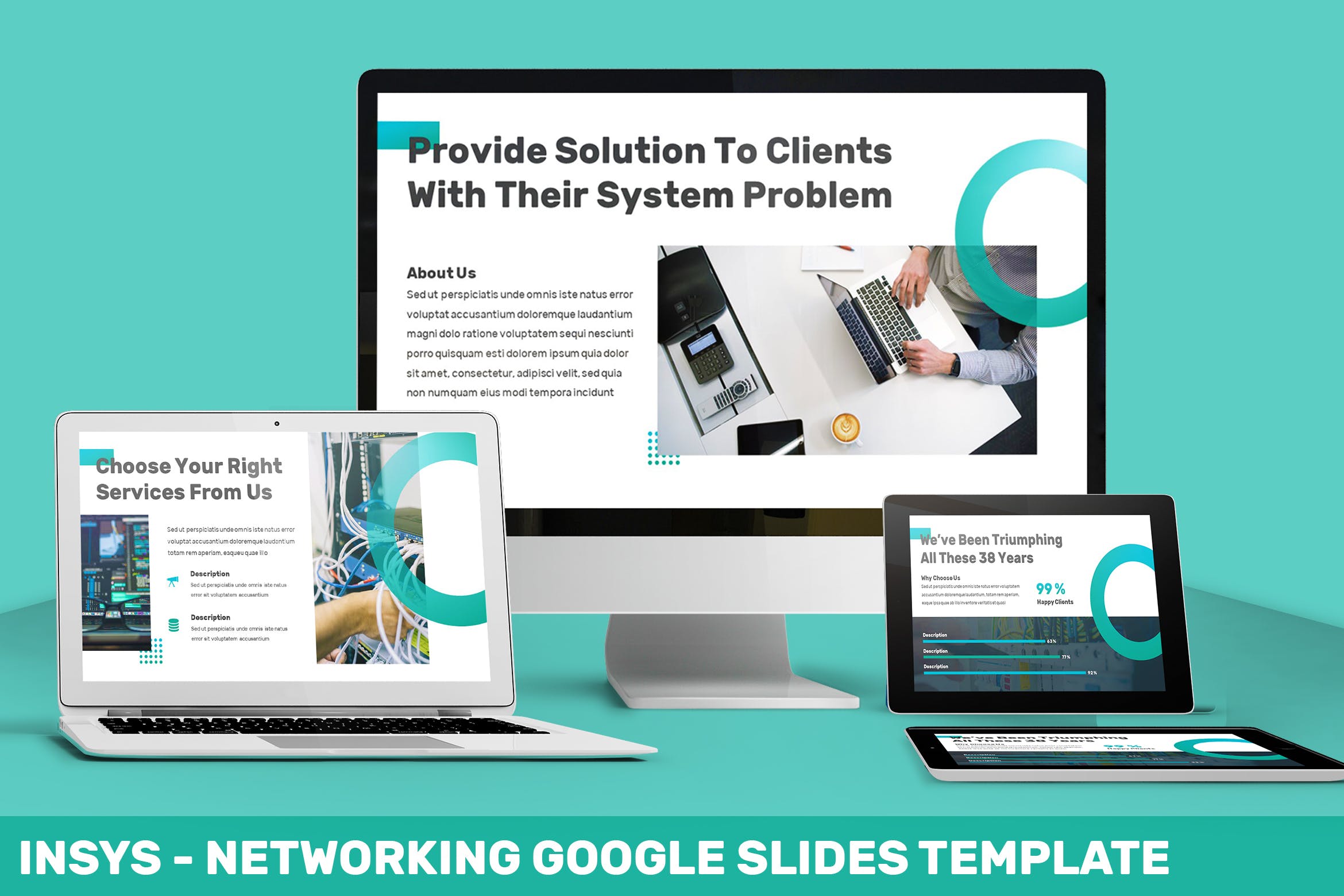 网络科技公司/技术/融资主题素材库精选谷歌演示模板 Insys – Networking Google Slides Template插图