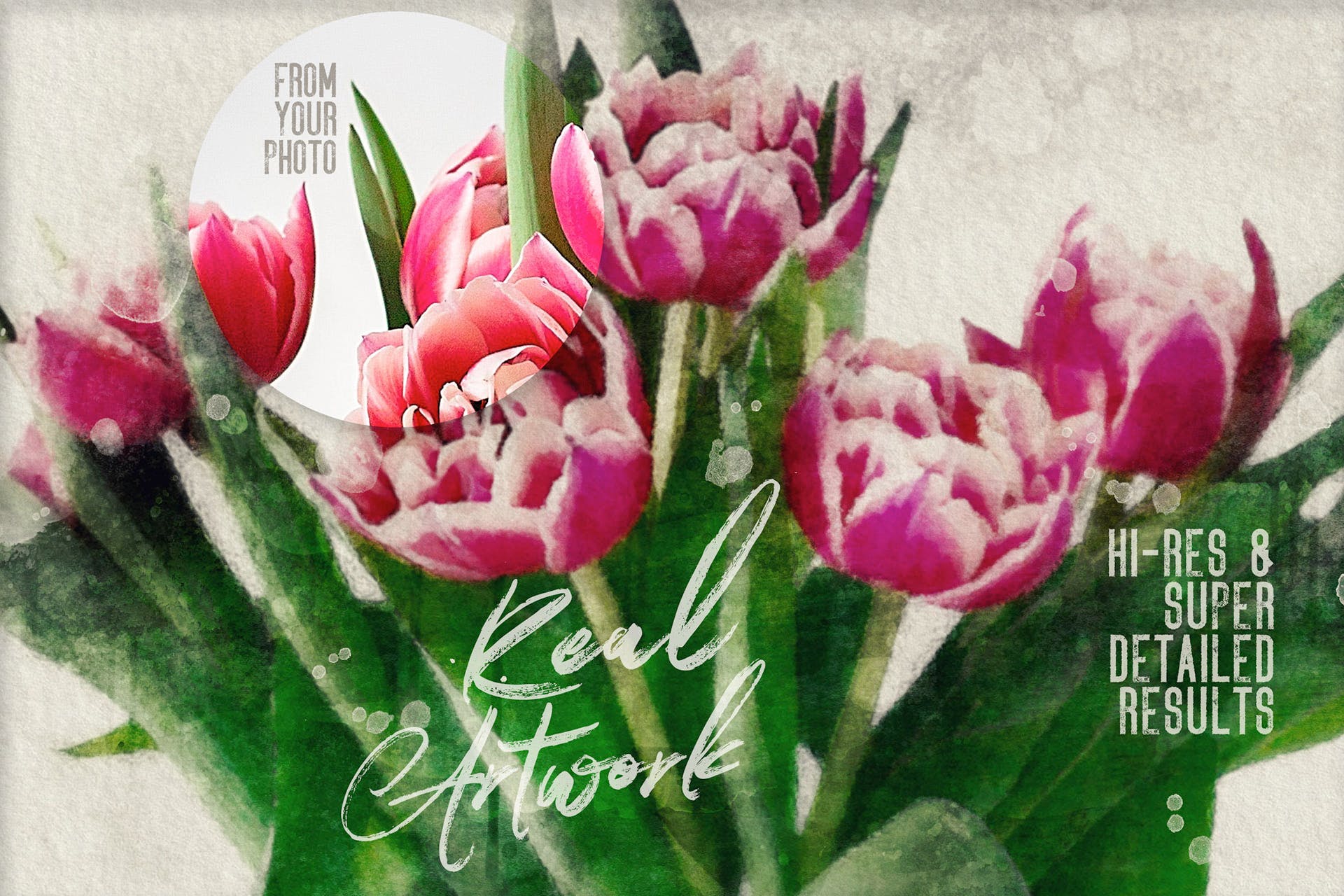 照片转水彩画效果PSD模板 The Ultimate Watercolor Creator 1插图(3)