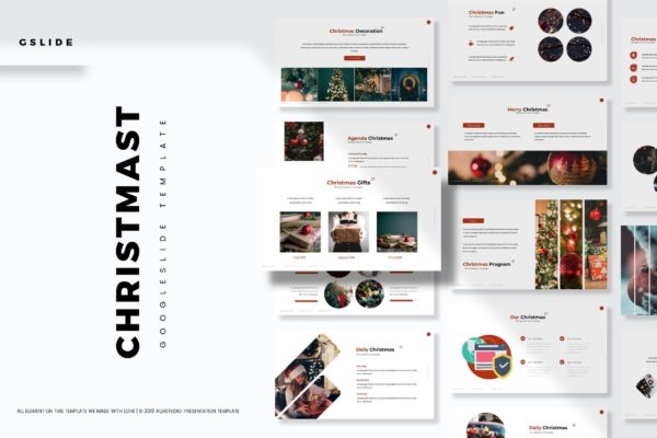 企业圣诞节活动策划书谷歌幻灯片模板 Christmas – Google Slides Template