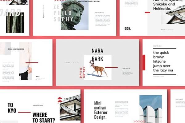 日式性冷淡风创意幻灯片模板 Keynote ROKA Keynote Template