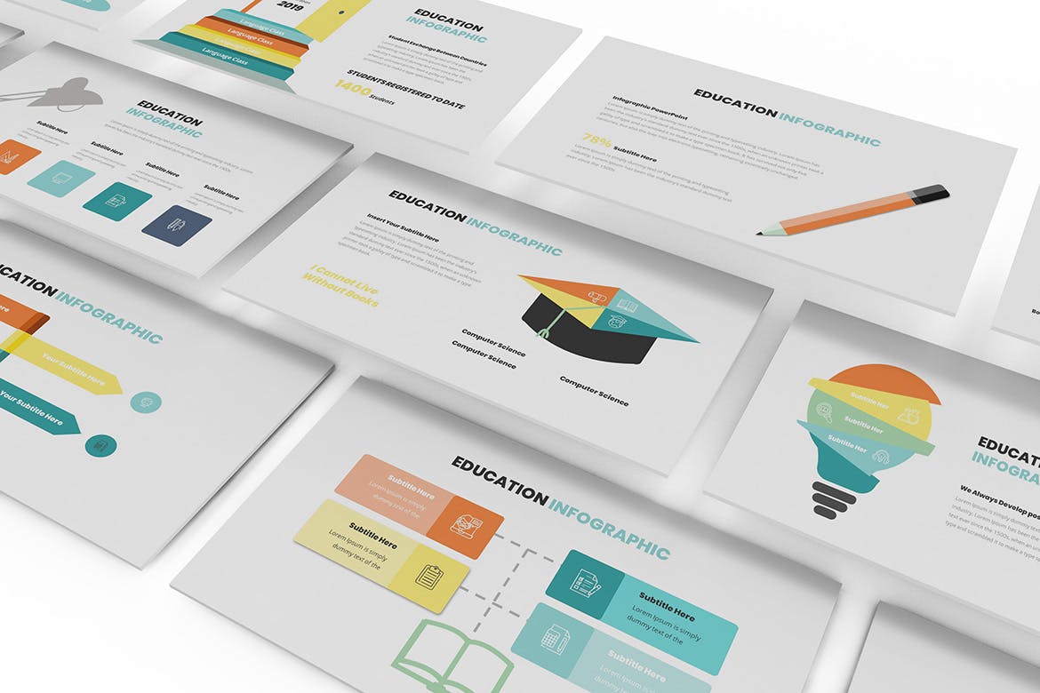 教育主题信息图表风格素材库精选PPT模板 Education Infographic Powerpoint Template插图(1)