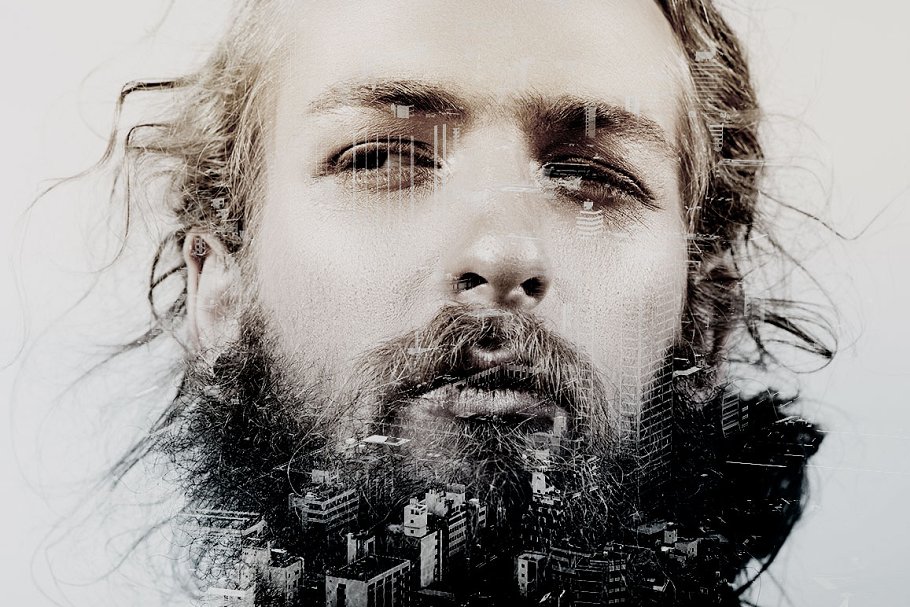 双重曝光人物照片特效PS动作 Double Exposure Kit插图(6)