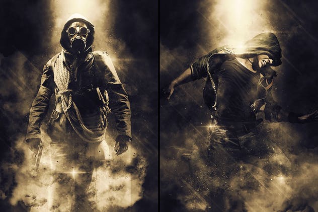 炫酷光效粒子背景电影风海报特效设计PS动作 Guardian 3 Photoshop Action插图(2)